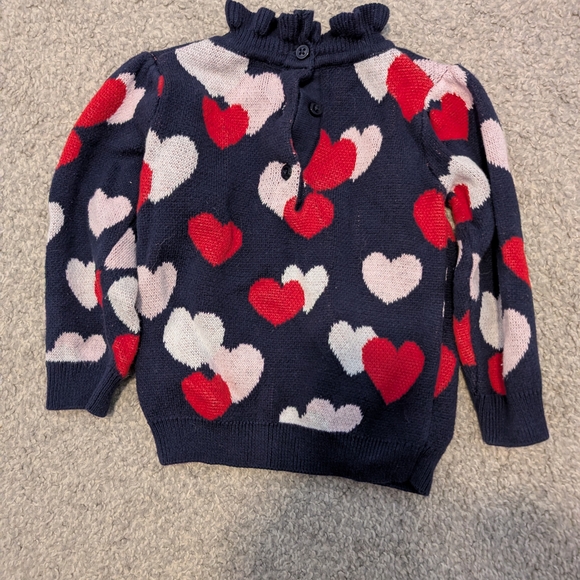 Janie and Jack Heart Pattern Sweater - Navy, Red, and White - Picture 7 of 7